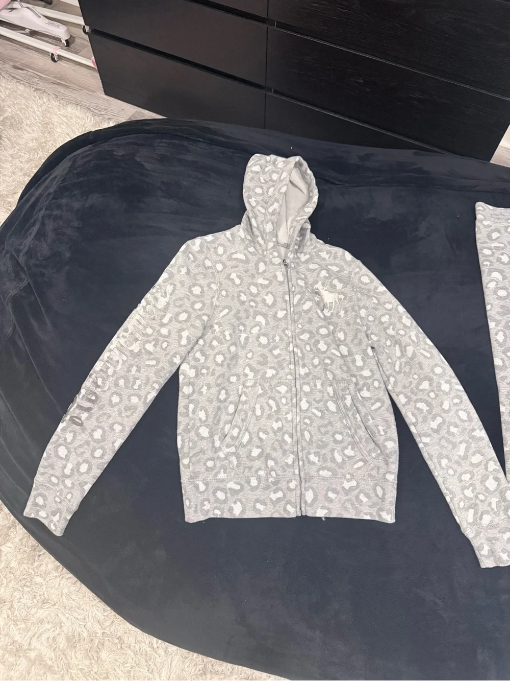 abercrombie kids Gray Leopard Zip Hoodie & Jogger Set